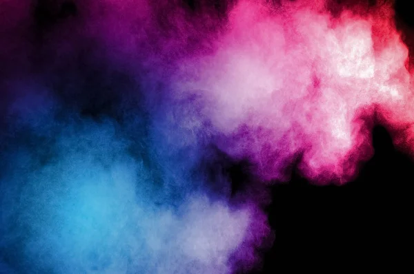 Explosion Multicolored Dust Black Background — Stock Photo, Image