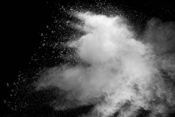 Explosion Poussière Blanche Sur Fond Noir — Photo