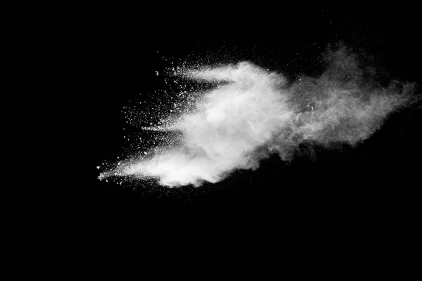 Explosión Polvo Blanco Sobre Fondo Negro — Foto de Stock