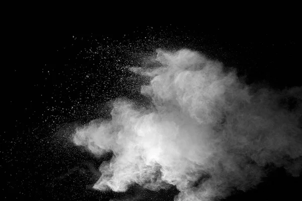 Explosion White Dust Black Background — Stock Photo, Image