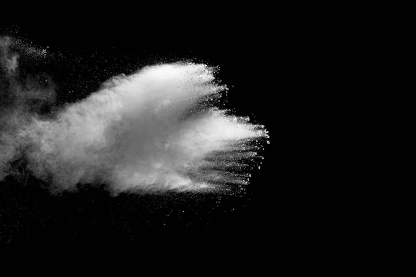 Explosión Polvo Blanco Sobre Fondo Negro — Foto de Stock