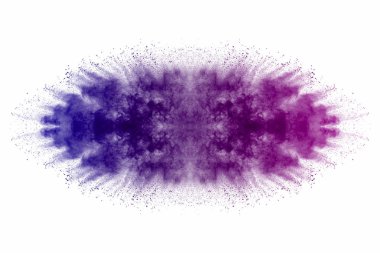 Patlama çok renkli toz beyaz arka plan üzerinde.