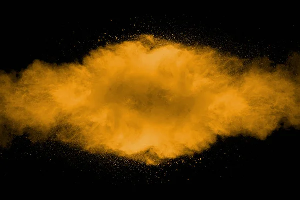 Arte Astratta Polvere Arancione Sfondo Nero — Foto Stock