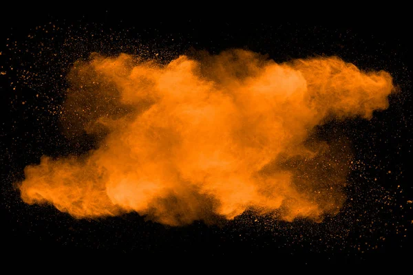 Arte Astratta Polvere Arancione Sfondo Nero — Foto Stock