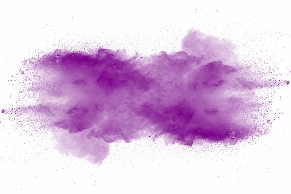 Explosión Polvo Violeta Sobre Fondo Blanco — Foto de Stock