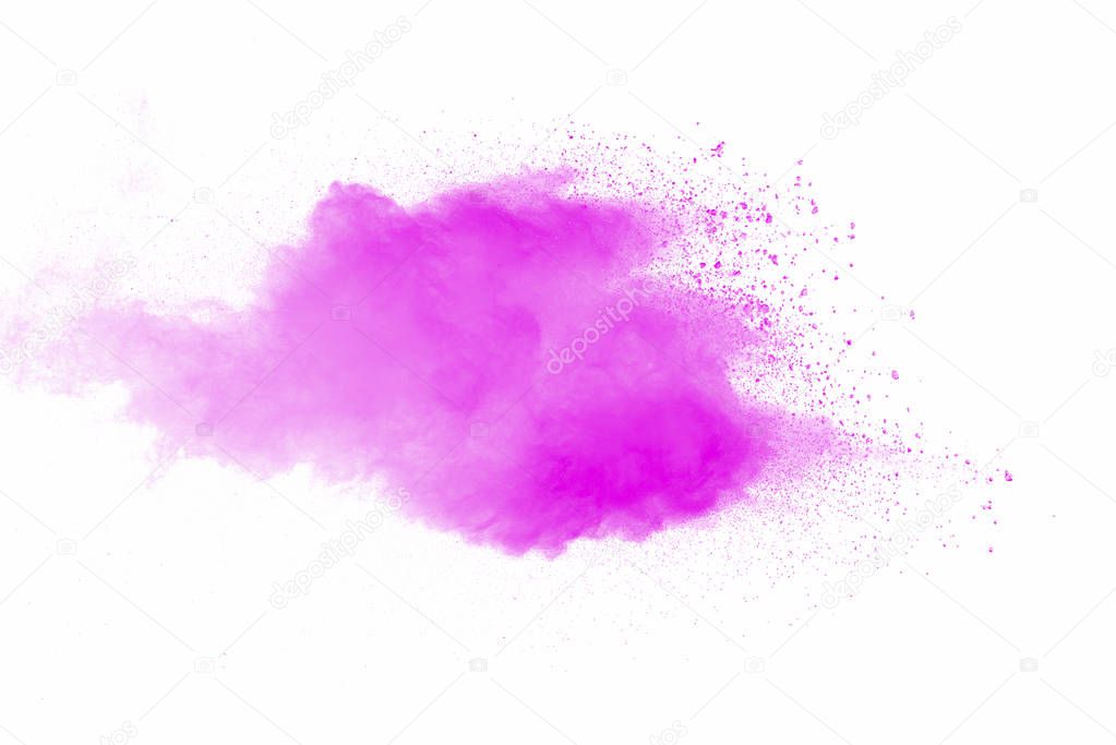 Abstract art powder pink on white background.