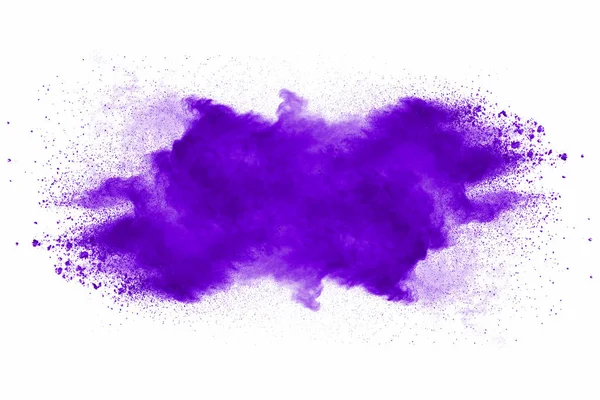 Explosión Polvo Violeta Sobre Fondo Blanco — Foto de Stock