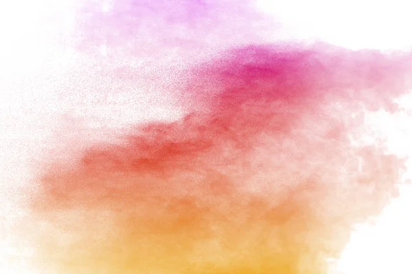 Esplosione Polvere Multicolore Sfondo Bianco — Foto Stock