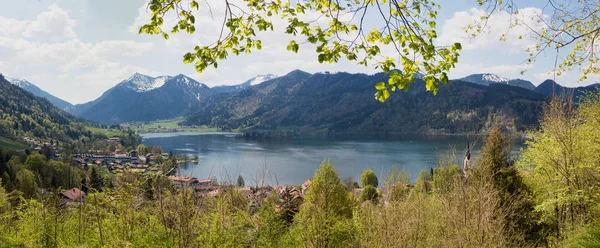 Vue Depuis Belvédère Haider Denkmal Jusqu Lac Schliersee Aux Alpes — Photo