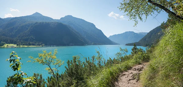 Magnifique Sentier Bord Lac Achensse Paysage Tyrolien Été — Photo