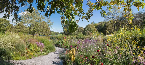 Podzimní City Park Mnichov Západ Pojmenované Westpark Květinové Plantáži — Stock fotografie