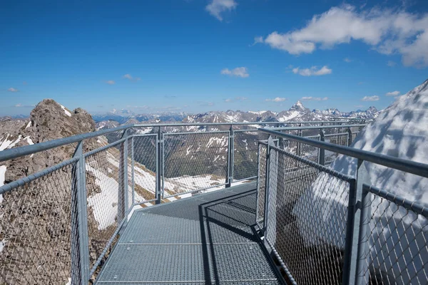 Observing Walkway Nebelhorn Mountain Summit Allgau Alps — Stock Photo, Image