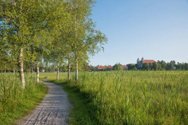 Kochelsee Gölü 'nden schlehdorf manastırından pastoral yürüyüş yolu