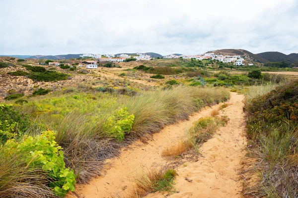 Camino Arenoso Ciudad Turística Carrapateira Portugal Paisaje Dunas — Foto de Stock