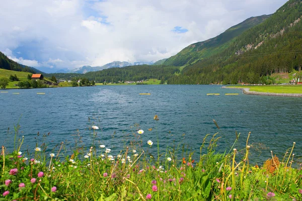 Lake Davos Tourist Attraction Summer Switzerland Grisons — Stock Photo, Image