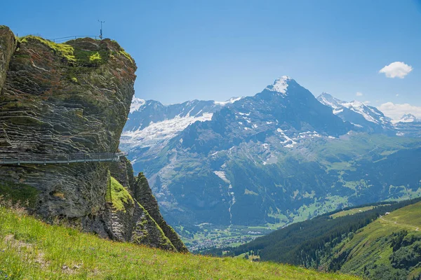 Atração Turística Cliff Walk Grindelwald Primeiro Com Vista Para Alpes — Fotografia de Stock