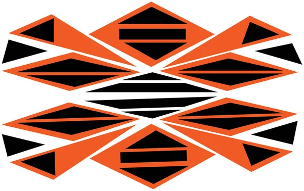 Logotipo Patrón Geométrico Abstracto Negro Naranja — Vector de stock