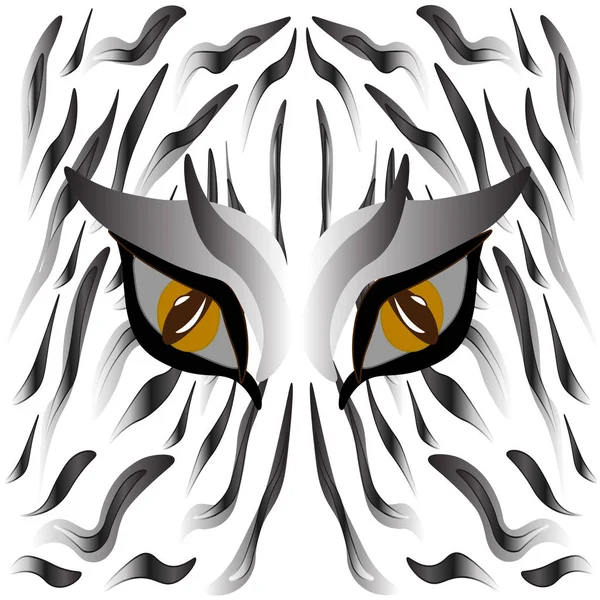 Білі Очі Тигра Тлі Шкіри — стоковий вектор