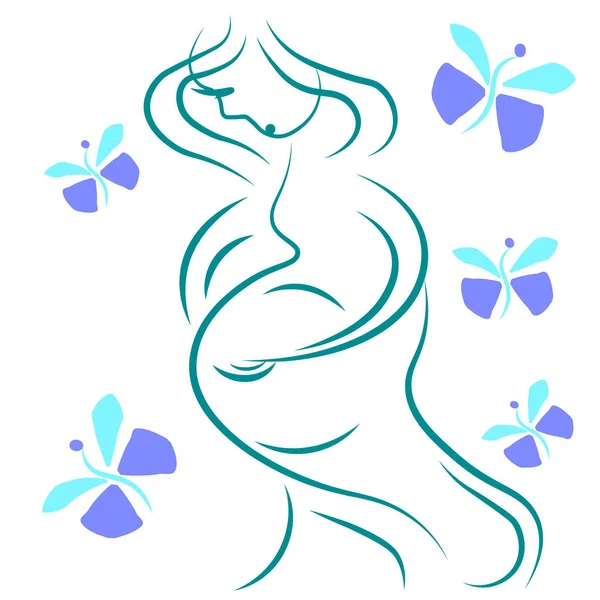 Pregnant Women Abstract Logo — Stock Vector