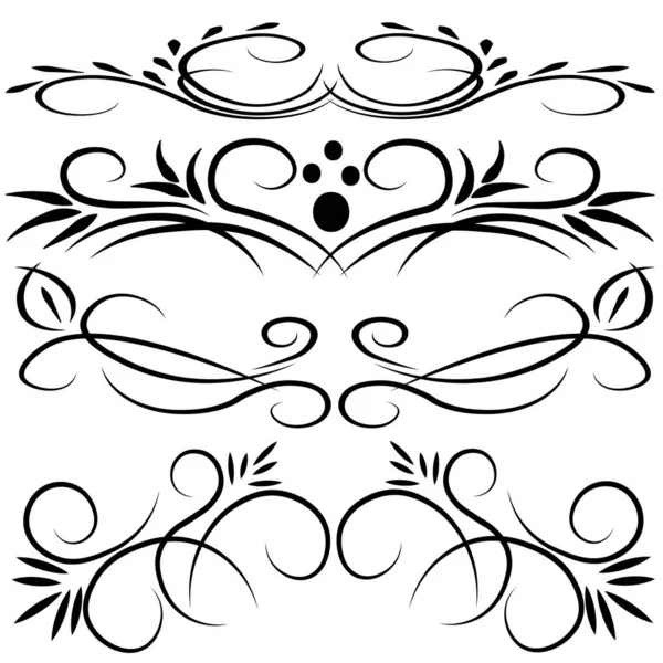 Marco Negro Conjunto Elementos Tatuaje — Vector de stock