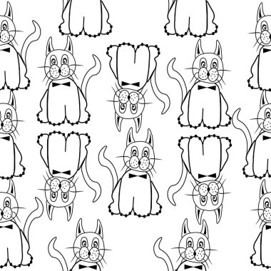 Soyut karalama kedileri kusursuz desen.