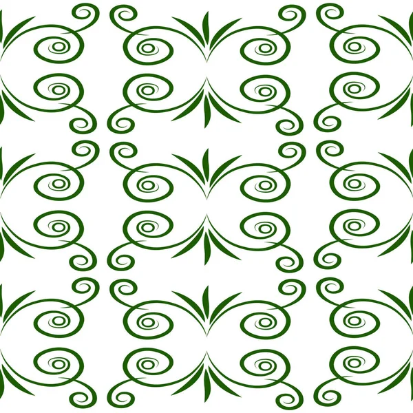 Elementos Abstractos Verdes Patrón Impresión Sin Costuras — Vector de stock
