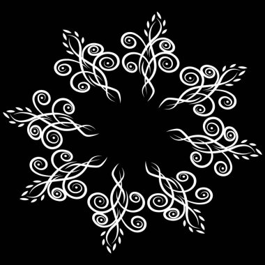 Koyu arkaplanda beyaz fantezi öğesi.