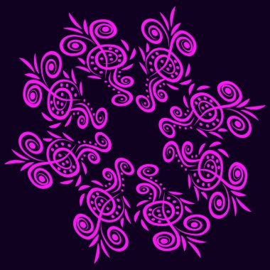 Koyu arkaplanda mor fantezi unsuru. 