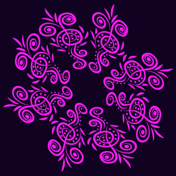 黑暗背景下的紫色幻想元素 — 图库矢量图片