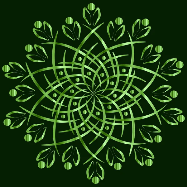 Elemento Verde Abstracto Fantasía Aislado — Vector de stock