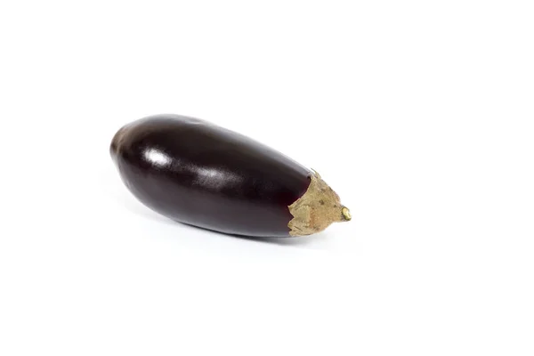 Fräsch Och Frisk Aubergine Vit Bakgrund — Stockfoto