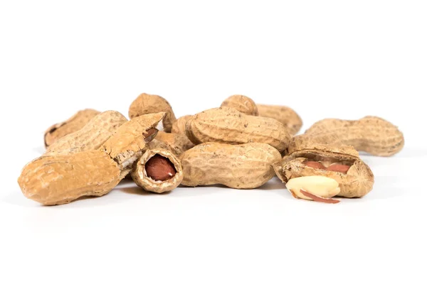 Raw Tasty Peanuts White Background — Stock Photo, Image