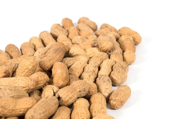 Raw Tasty Peanuts White Background — Stock Photo, Image