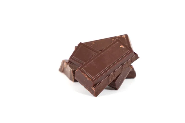Chocolate Leite Saboroso Fundo Branco — Fotografia de Stock