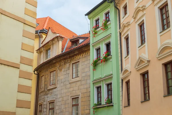 Viejas Hermosas Casas Coloridas Acogedoras Calles Estrechas Praga República Checa — Foto de Stock