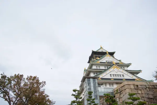 Osaka slott i höst säsongen på Osaka, Japan — Stockfoto