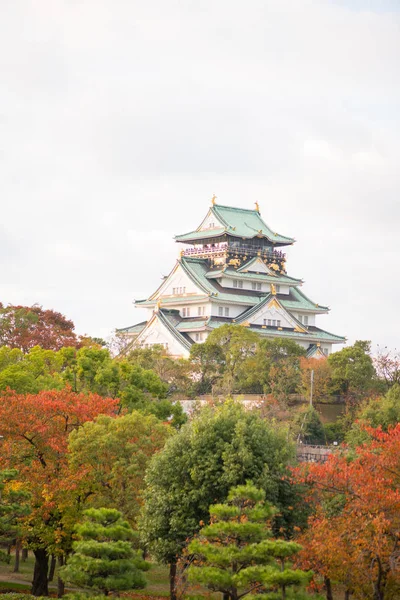 Castello di Osaka nella stagione autunnale a Osaka, Giappone — Foto Stock