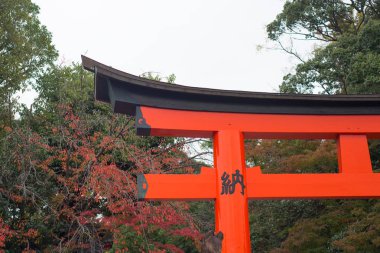 Fushimi Inari-taisha tapınağında kırmızı torii