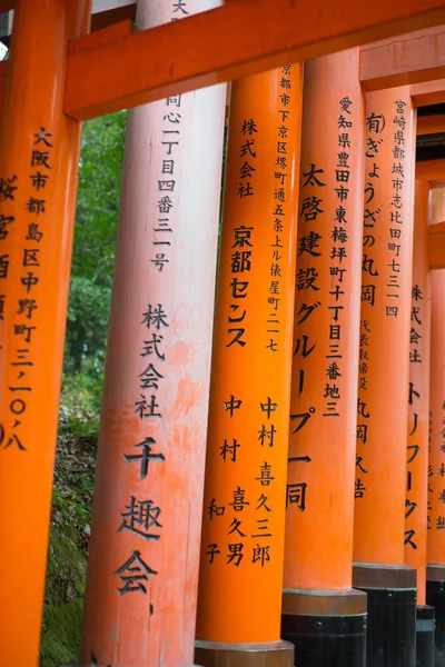 Red torii στο ναό Φουσίμι Ινάρι-Ταϊσα — Φωτογραφία Αρχείου