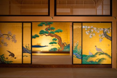 Nagoya Kalesi Honmaru Sarayı'nda duvarda Resim