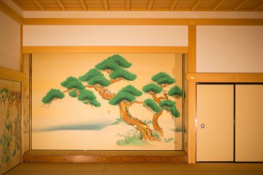 Nagoya'daki Nagoya Kalesi'nin Honmaru Sarayı'ndaki duvardaki resim