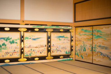 Nagoya'daki Nagoya Kalesi'nin Honmaru Sarayı'ndaki duvardaki resim