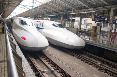 Tokyo İstasyonu'nda Shinkansen hızlı tren, Japonya