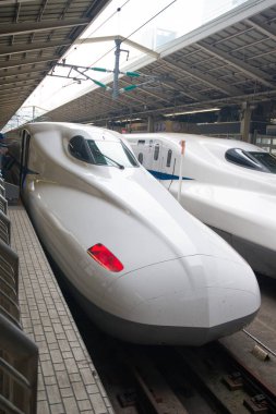 Tokyo İstasyonu'nda Shinkansen hızlı tren, Japonya
