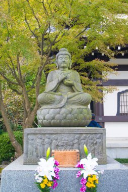 Kamakura Hase-dera tapınağının Taş Buddist heykelleri, Japonya.