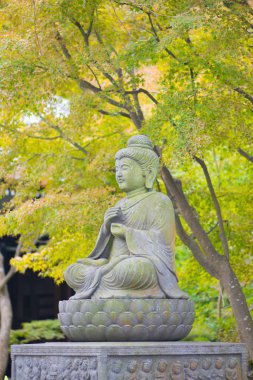 Kamakura Hase-dera tapınağının Taş Buddist heykelleri, Japonya.