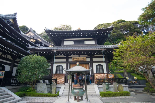Αίθουσα αμικάν-Ντο στο ναό Χέιζ-Τέρα ή στον ναό Hase-Kάνον στην Καμακούρα, Ιαπωνία — Φωτογραφία Αρχείου