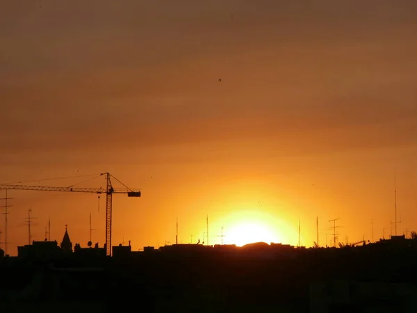 Puesta Sol Ciudad — Foto de Stock