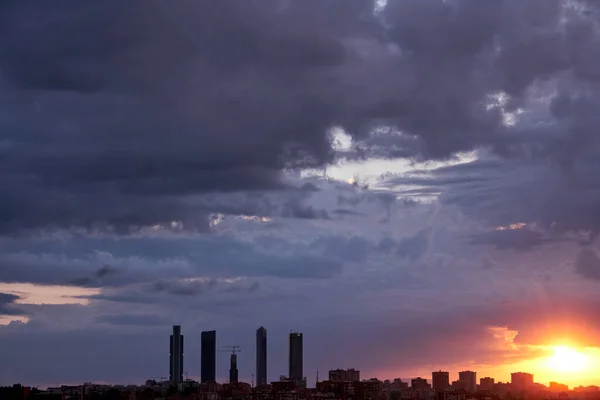 Madrider Landschaft Bei Sonnenuntergang — Stockfoto