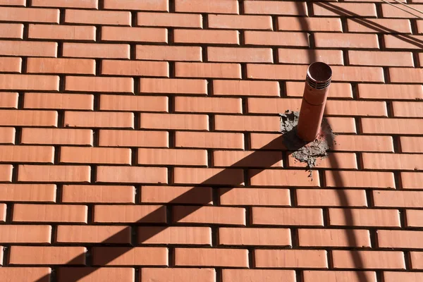 Background Texture Brick Wall Shadow Midday Sun — Stock Photo, Image